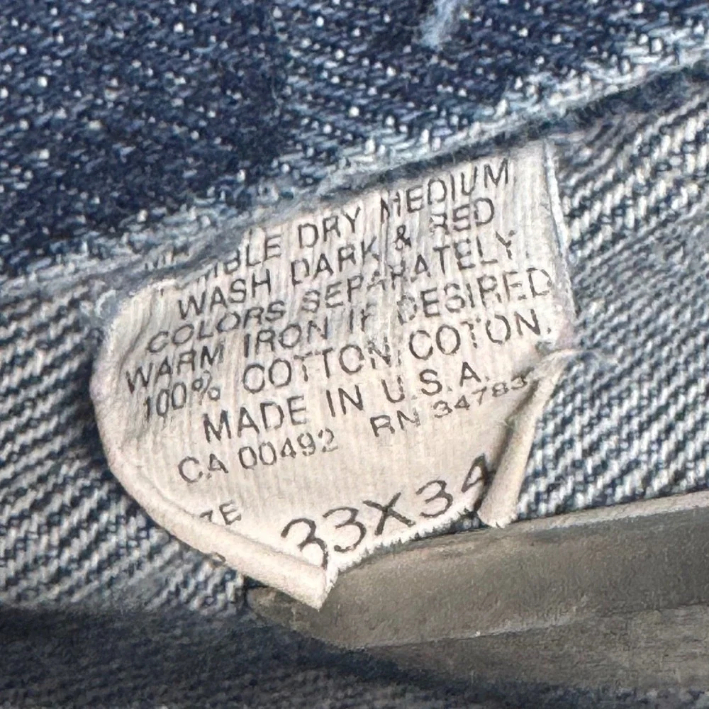 Vintage Lee Storm Rider Acid Wash Jeans 1980s USA Union Made Blue 33x34 (32x32)